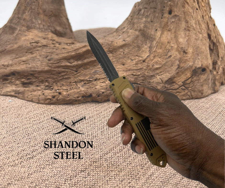 5.5" Automatic OTF Knife w/ Half Serrated Dagger Blade 194BNUS