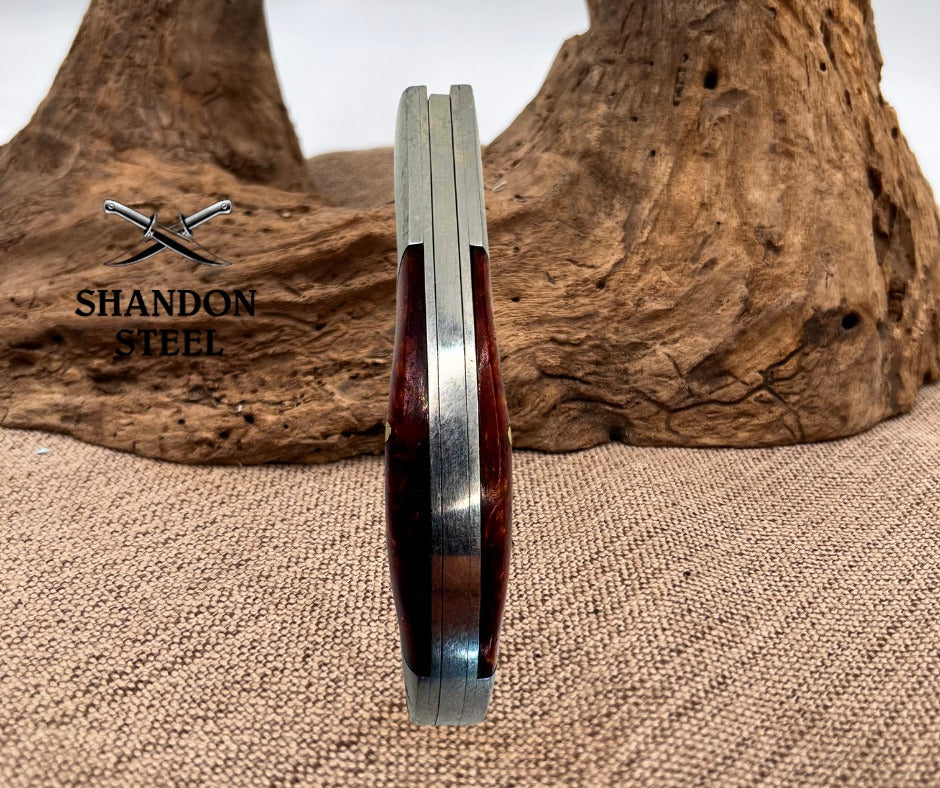 Little Slipjoint Keychain EDC Knife 2.1 inches Clip Point Blade Flame Pattern 22