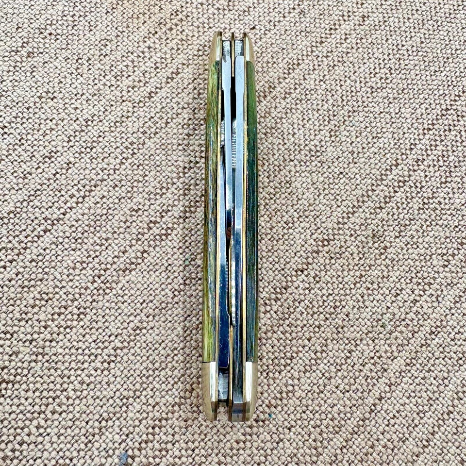 Boker Solingen Germany Tree Brand Green Bone 3 Blade Stockman Folding knife(167)
