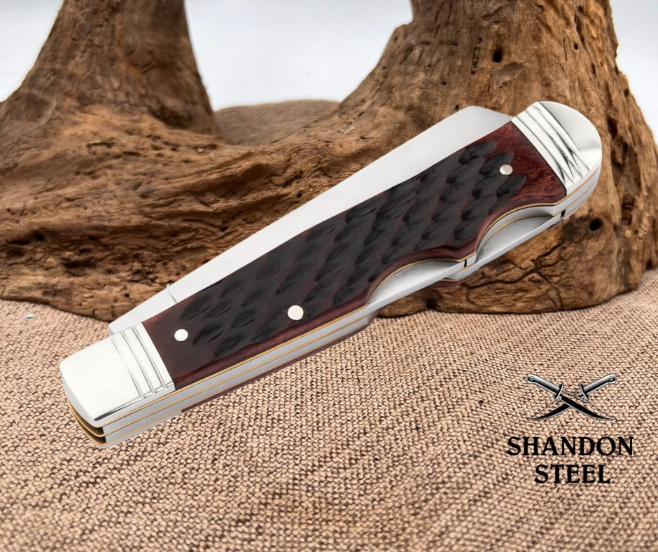 Böker Manufaktur Treebrand Double Lock Trapper Jig Brown Bone 110869