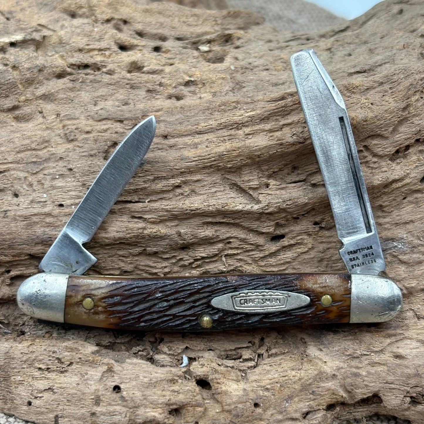 Vintage Craftsman USA 9524 Folding Pocket Knife, 2 Blades, Made In USA (13)