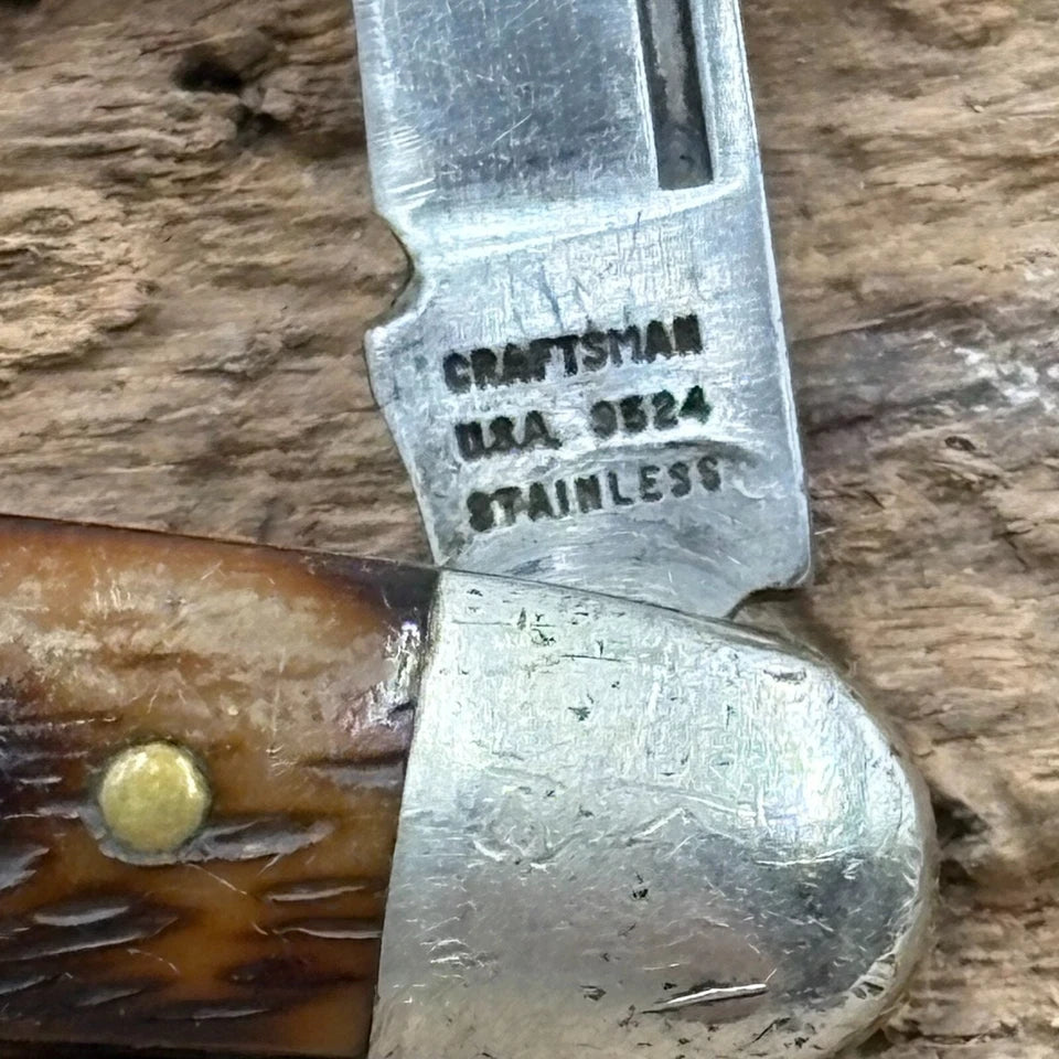 Vintage Craftsman USA 9524 Folding Pocket Knife, 2 Blades, Made In USA (13)