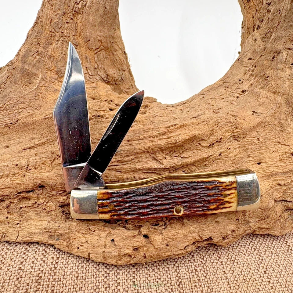 Vintage Queen Cutlery 1979 Master Cutter Collection 2-Blade Gunstock Knife (11)