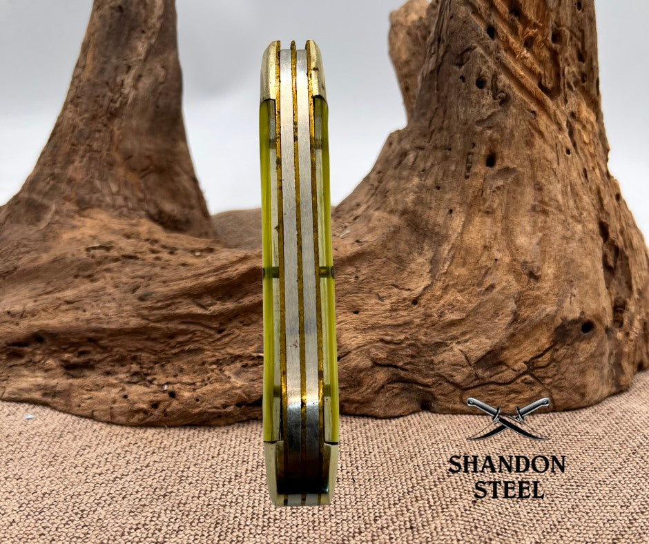 Trapper Faux Pearl 2 Blade Folding Pocket Knife Stainless Steel Blades (28)