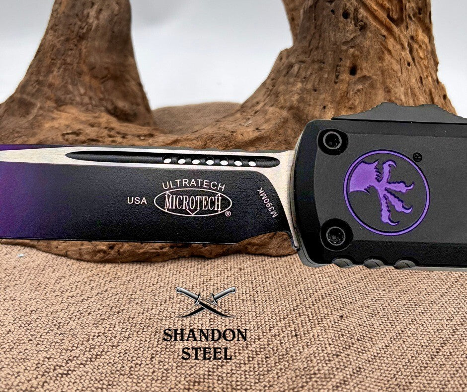 Microtech ULTRATECH GEN IV S/E STANDARD CERAKOTE FADED BLACK /PURPLE 1121-1FBKPU