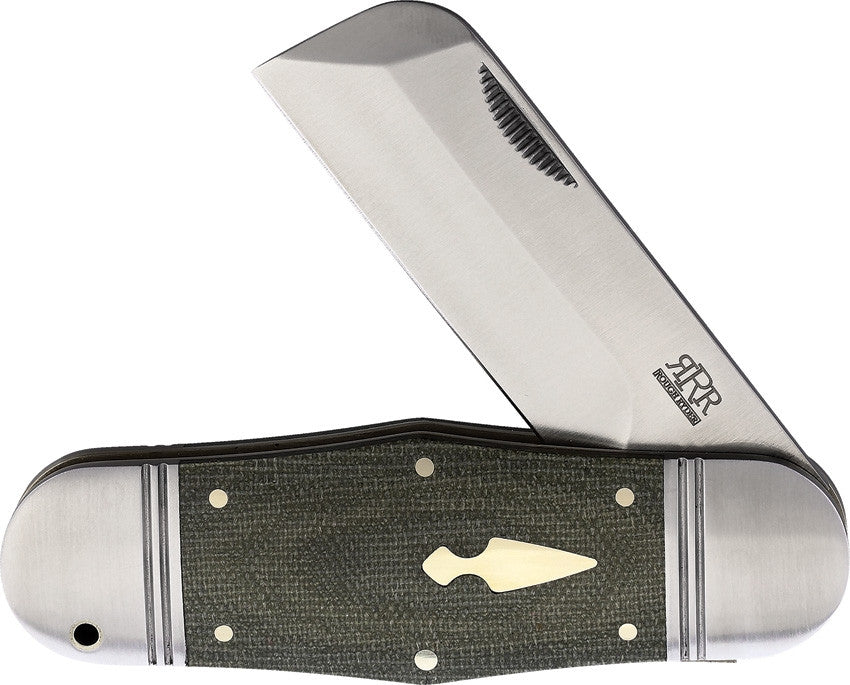 Rough Ryder Reserve Hippo Toe OD Green Micarta RRR015