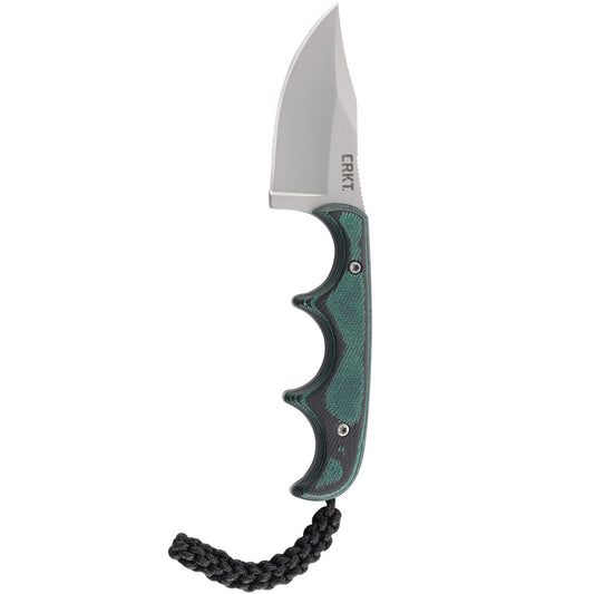 CRKT 2387 Folts Minimalist Bowie Neck Knife Black/Green Micarta (2" Bead Blast)