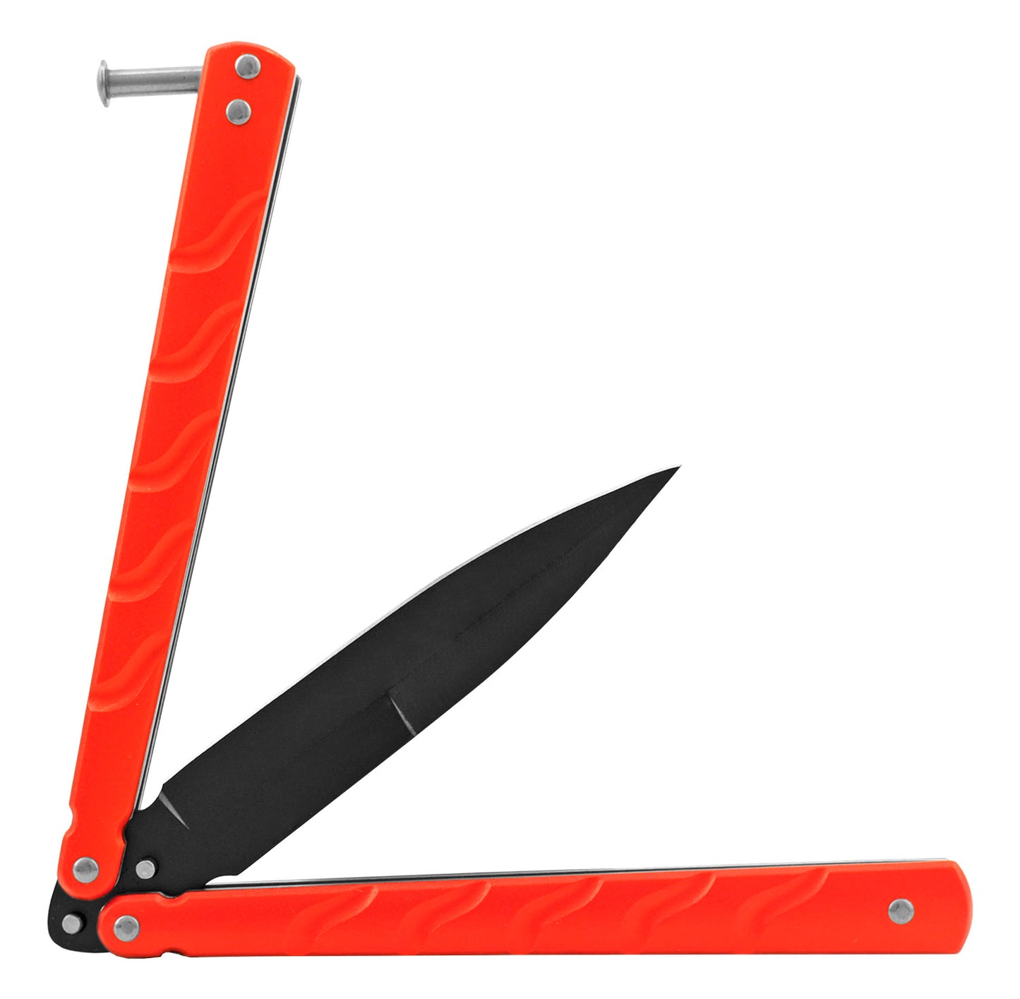 5.5" Anodized Aluminum Automatic Butterfly Folding Pocket Knife - Red