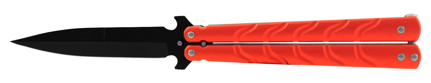 5.5" Anodized Aluminum Automatic Butterfly Folding Pocket Knife - Red