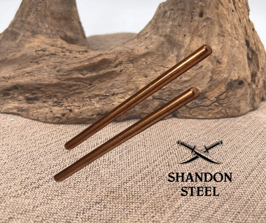 Copper Stock 2 pcs of 5/16"  x 6" Rods - Custom Knife Making Handle Pin Material
