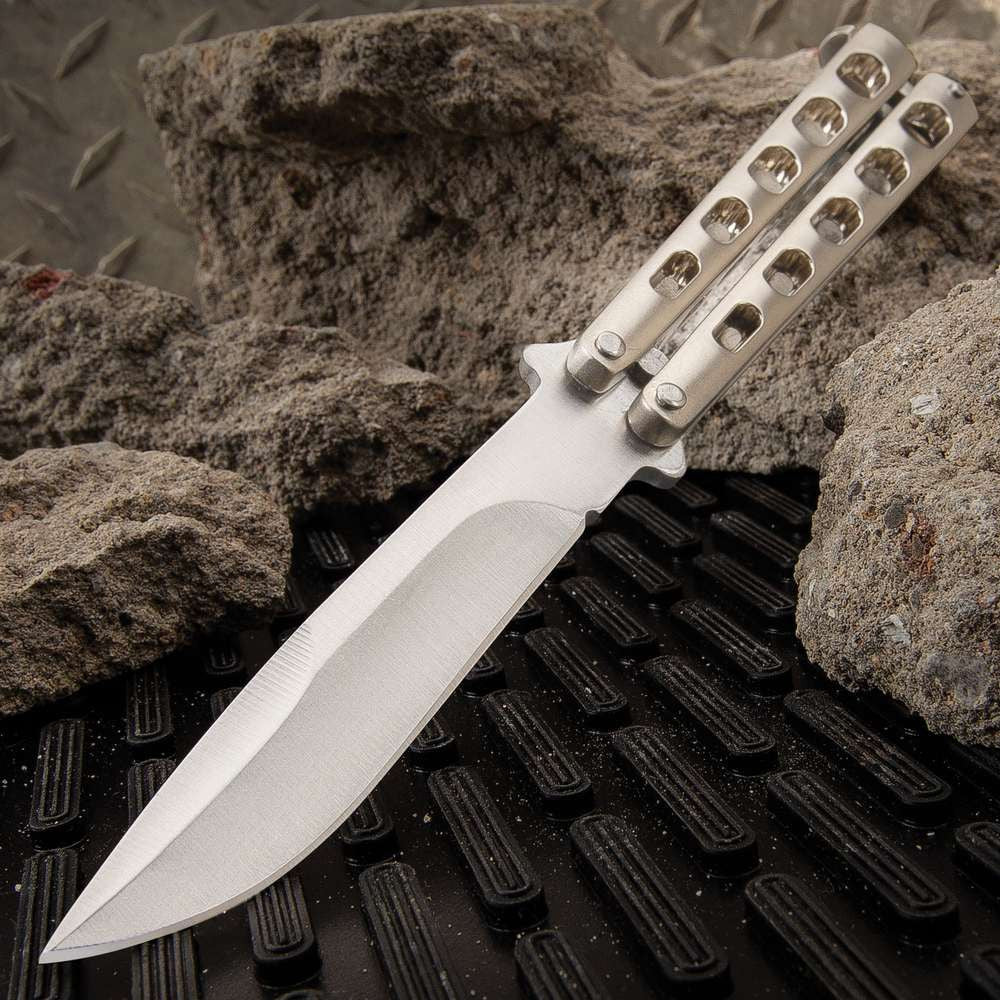 Champagne Slotted Butterfly Knife