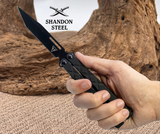 Armed Force Tactical 9" Ball Bearing G10 Butterfly Knife with Tanto Blade 294BKT