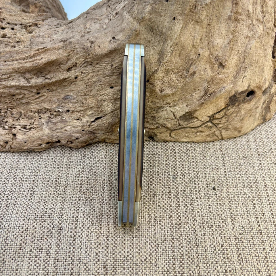 APPALACHIAN TRAIL Two Blade Trapper Saw Cut Delrin Handle Pocket Knife (17)