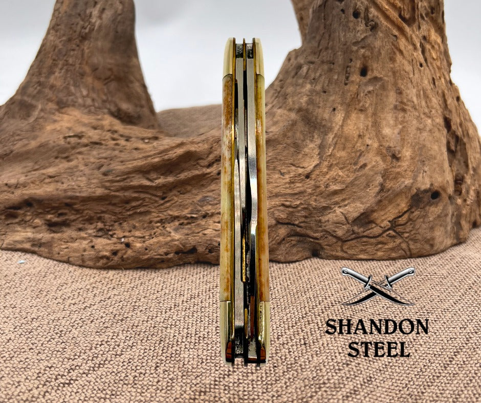 AMERICAN BLADE CHATT. TN. SMOOTH BONE LONG PULL STOCKMAN KNIFE NICE AB-30 (110)