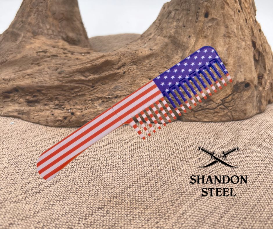 American Flag Comb Knife HWT229G