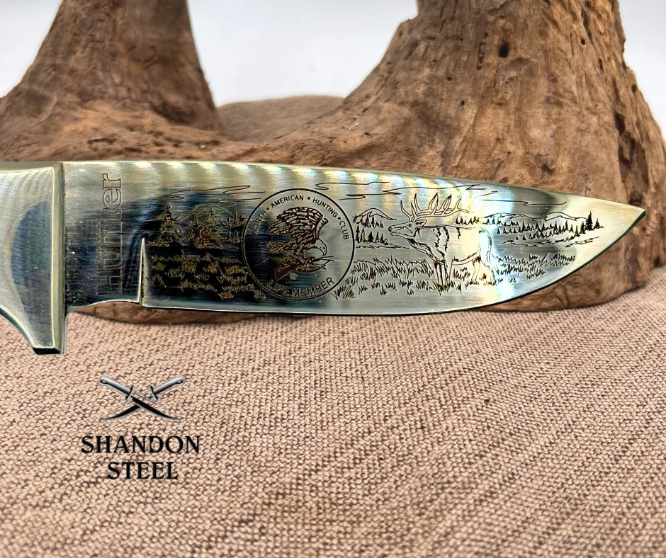 NORTH AMERICAN HUNTING CLUB LIFE MEMBER FIXED BLADE KNIFE LEATHER SHEATH (C07)