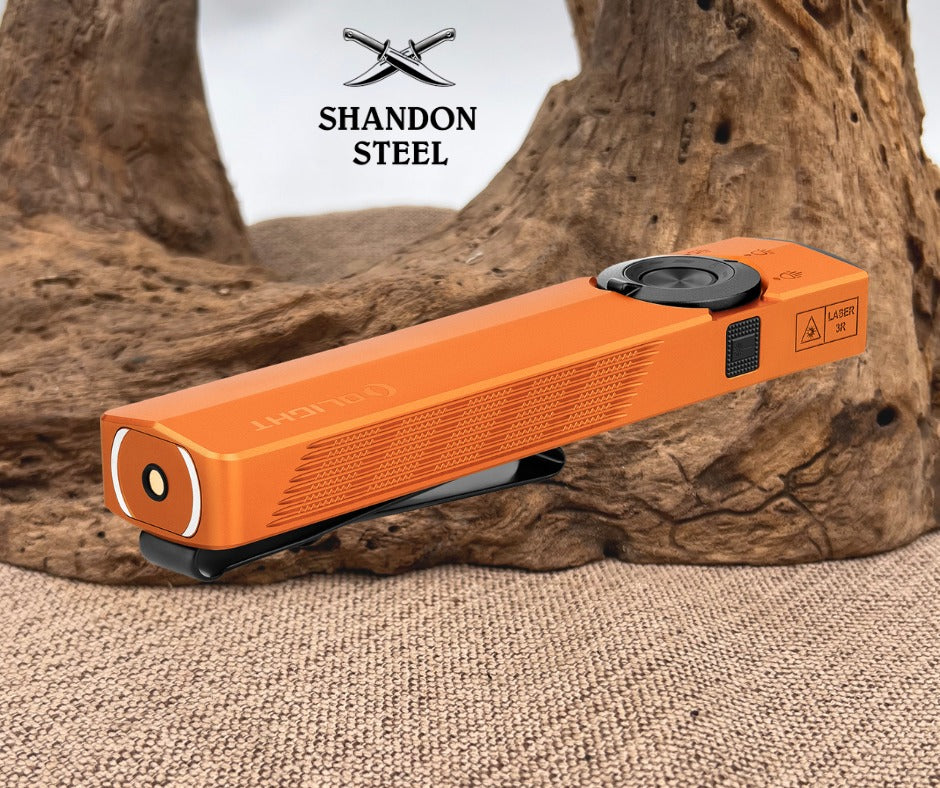 Oclip ArkPro Series – Flat Unibody EDC Flashlight with Multi-Light Sources Orange CW