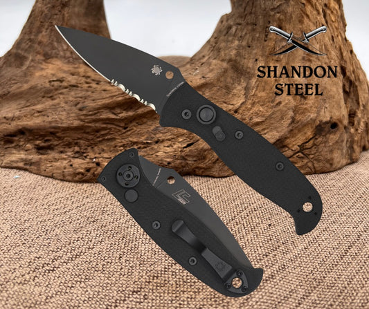 Spyderco AUTONOMY 2 BLACK G-10 COMBINATION EDGE C165GPSBBK2