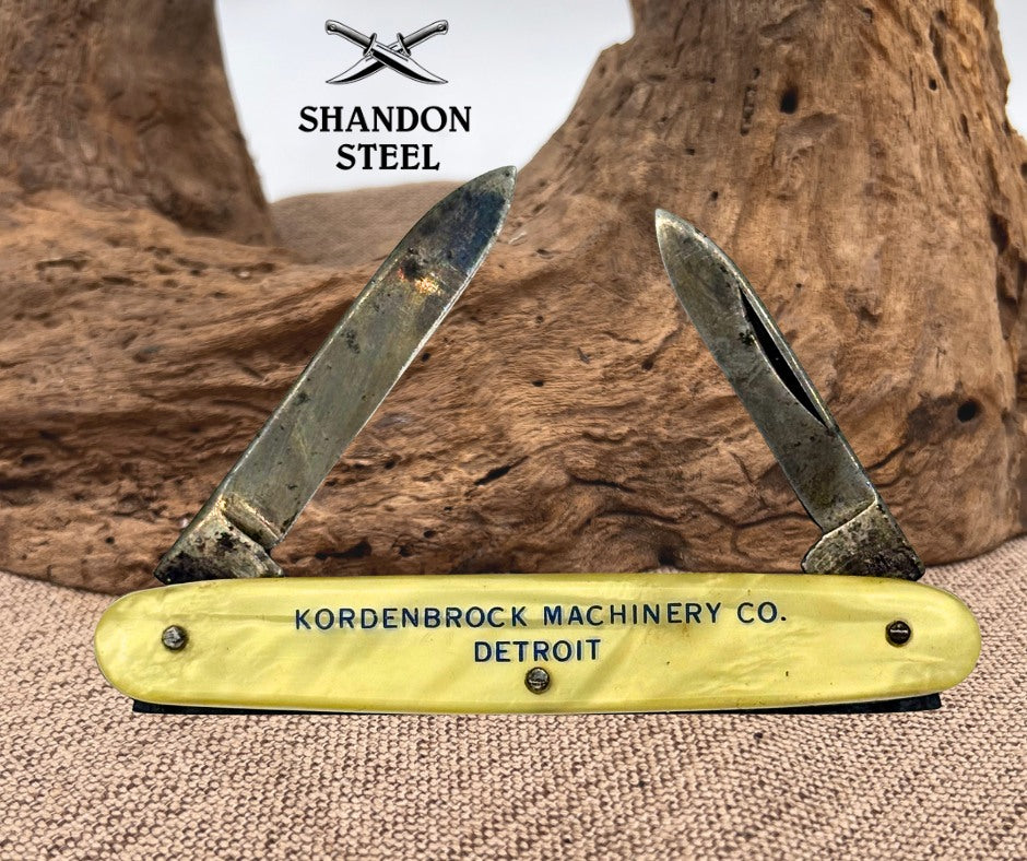 Autopoint Chicago Folding 2-Blade Pocket Knife Kordenbrock Machinery Promo (152)