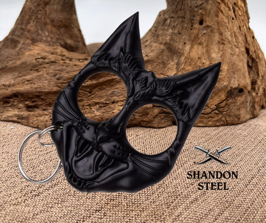 Black Cat Keychain BK-13BK KNUCKLES 3.2" X 2.6" OVERALL