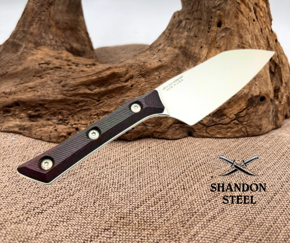 Microtech 4.2" SANTOKU KNIFE STONEWASH STANDARD BLACK CHERRY G-10 3300-10BC