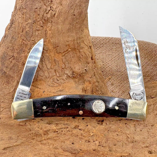 Vintage BUCK CREEK Solingen Two Blade Half Congress COBRA Carbon Steel (173)