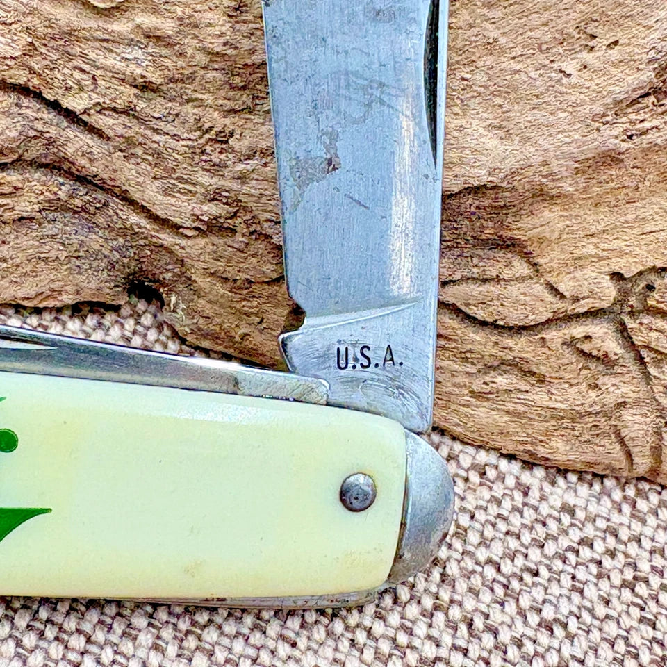 BUICK VINTAGE NOVELTY KNIFE CO MADE IN USA 2 BLADE POCKET FOLDING JACK (69)