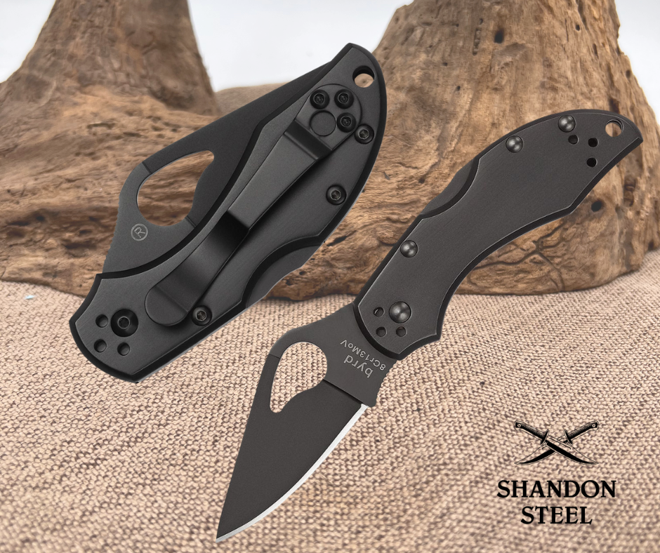 BYRD ROBIN 2 BLACK STAINLESS BLACK BLADE PLAINEDGE BY10BKP2