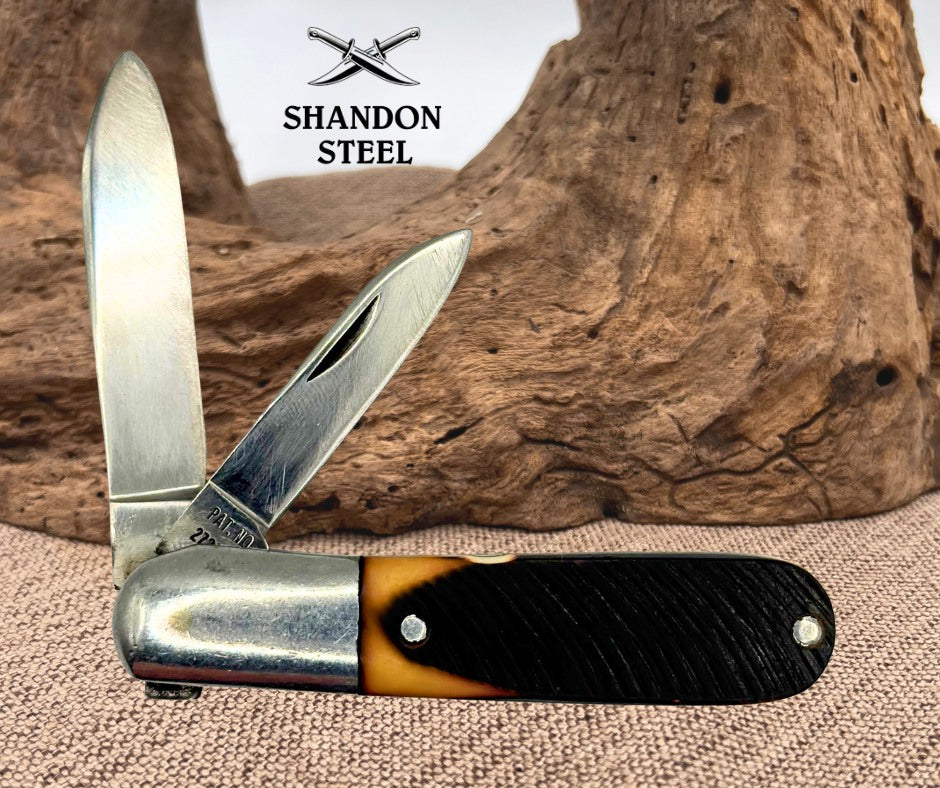 Queen Steel USA Vintage 2-Blade Barlow Folding Pocket Knife Patent #2728139 (10)