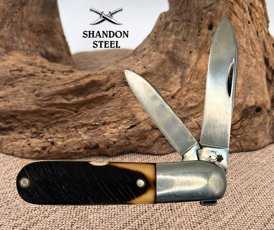 Queen Steel USA Vintage 2-Blade Barlow Folding Pocket Knife Patent #2728139 (10)
