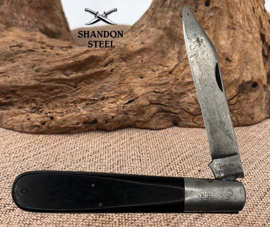 Robeson Shuredge 512224 folding pocket knife 5" long "Daddy Barlow" Carbon (108)