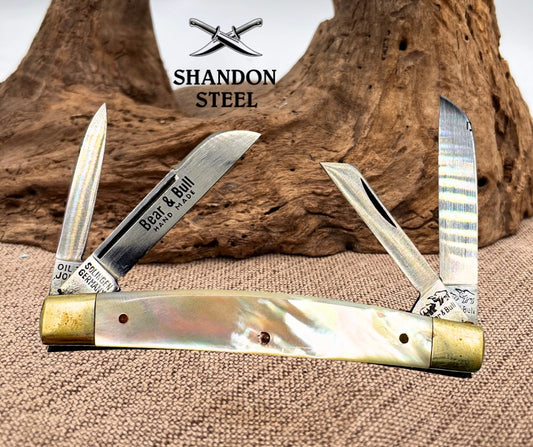 Bear & Bull Congress Knife Pearl Handle 4 Blade Folding Pocket Knife German(37)