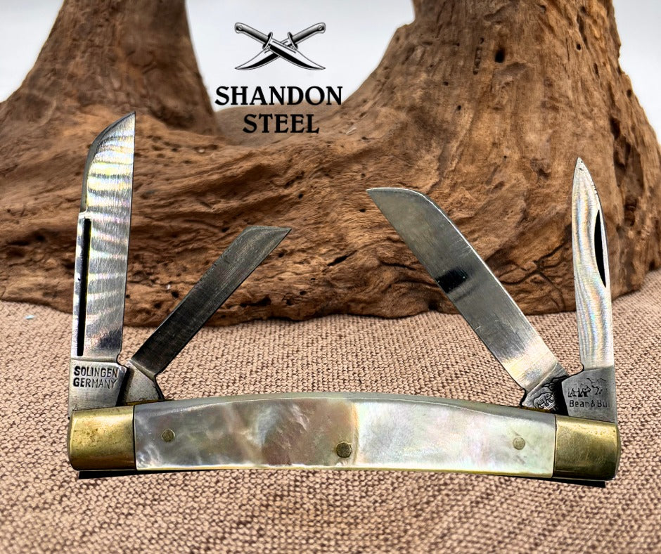 Bear & Bull Congress Knife Pearl Handle 4 Blade Folding Pocket Knife German(37)