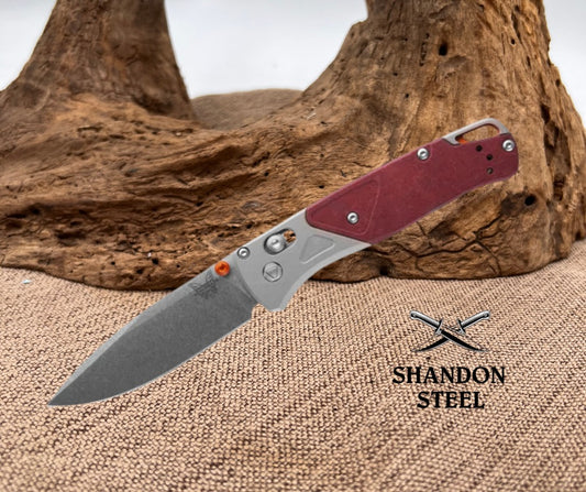 Benchmade Bugout Grey/Redstone Aluminum & Richlite 535-09