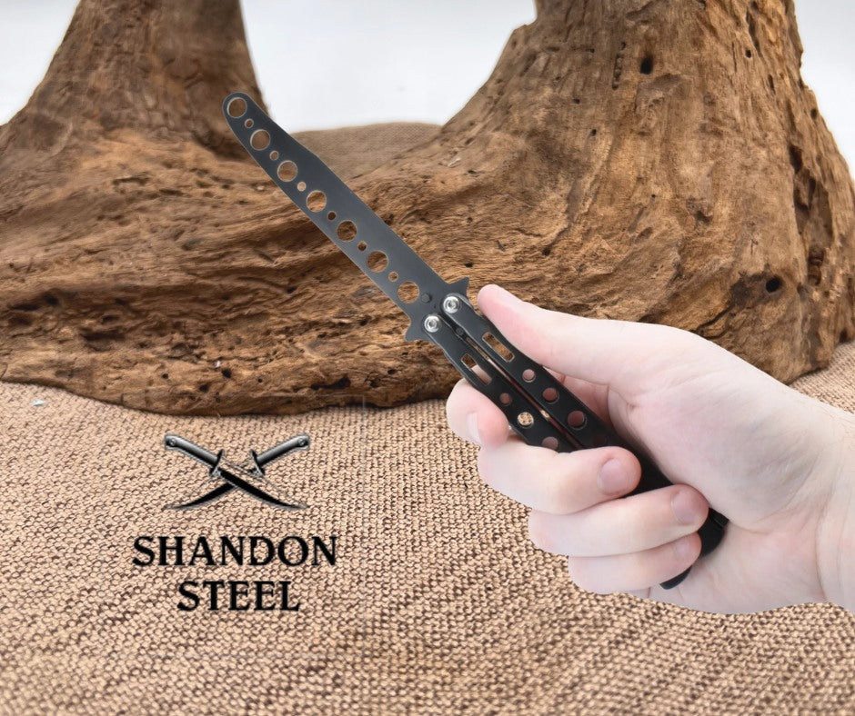 Black 8.75" Butterfly Trainer Knife