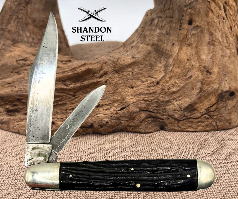 L F & C USA VINTAGE 2 BLADE POCKET KNIFE SWELL END Landers Frary & Clark (167)