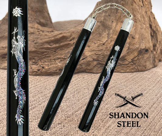 Black HPC133 Nunchaku (Dragon)