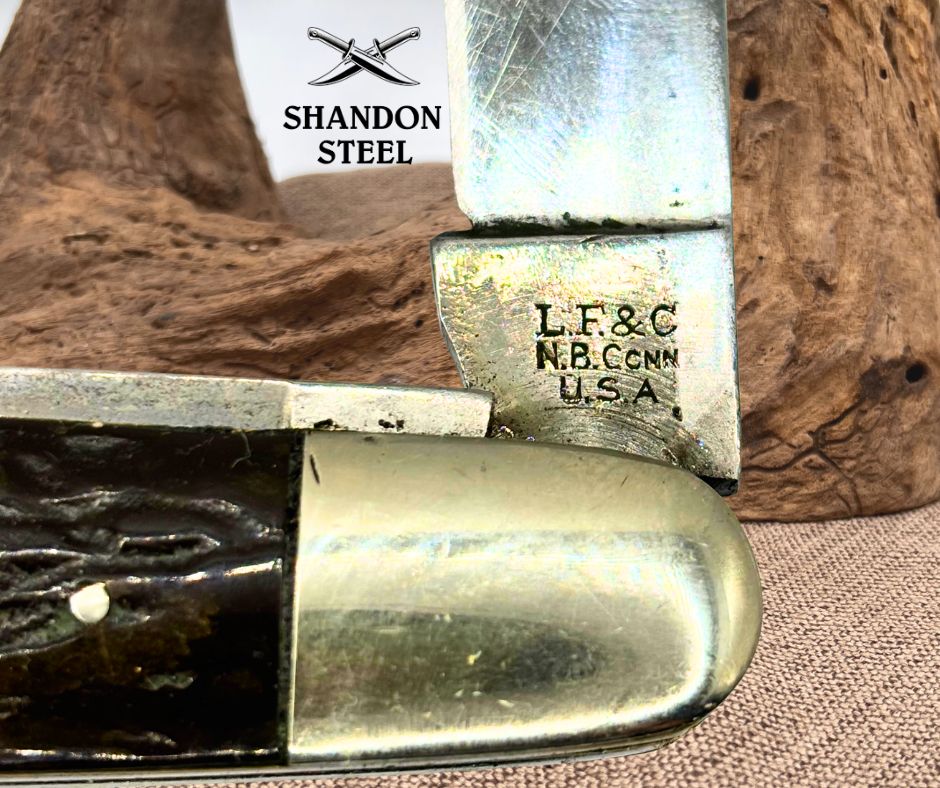 L F & C USA VINTAGE 2 BLADE POCKET KNIFE SWELL END Landers Frary & Clark (167)