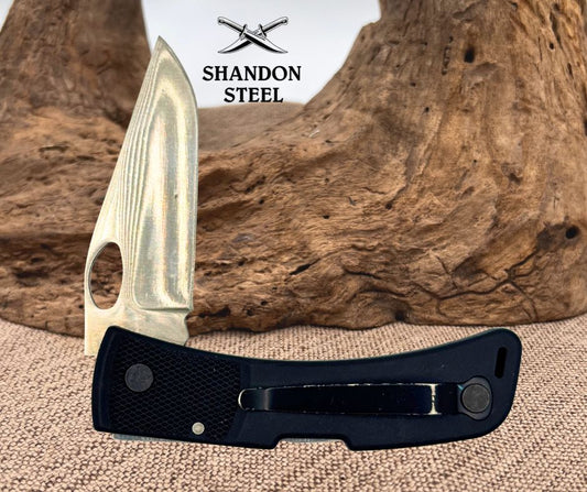 Cutco USA 1891 Plain Edge Blade Lockback Black Handle Folding Pocket Knife (190)
