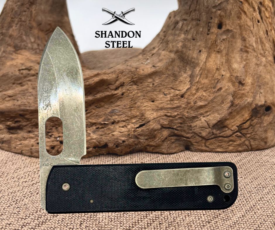 Boker Plus Serge Panchenko Lancer 42 Folding Knife, 440-C Stonewashed Blade 0462