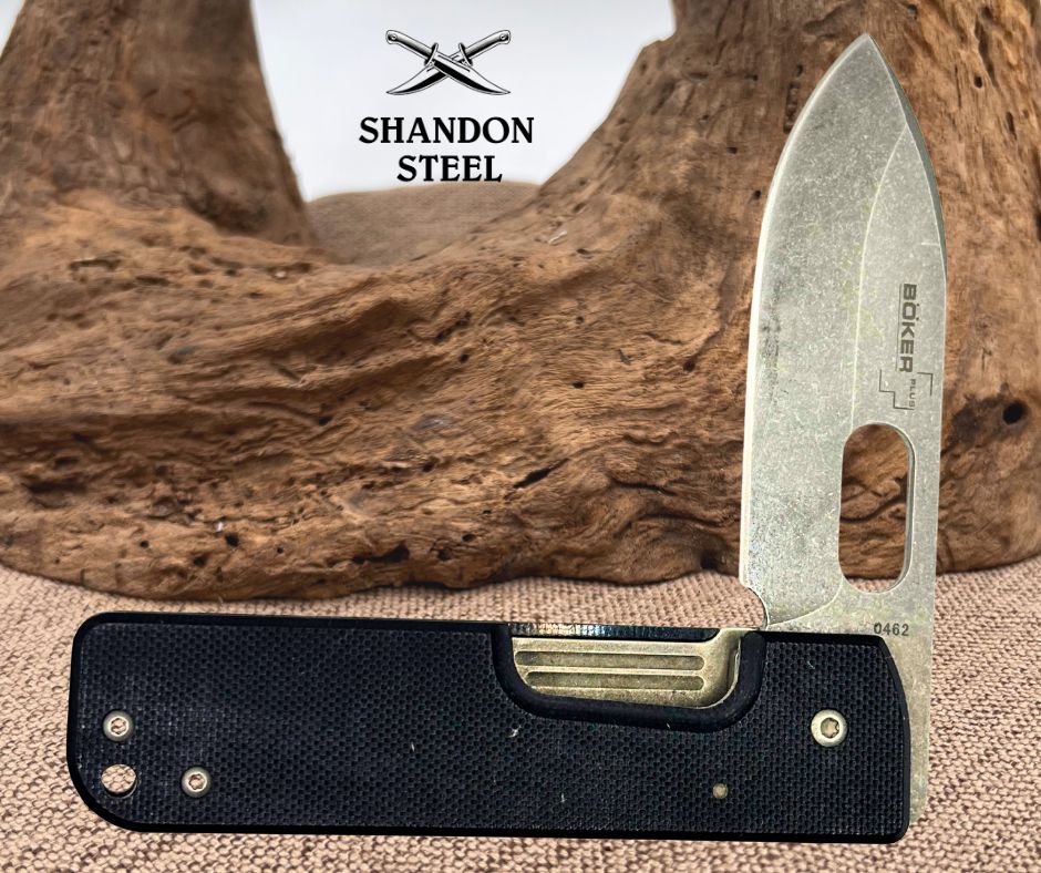 Boker Plus Serge Panchenko Lancer 42 Folding Knife, 440-C Stonewashed Blade 0462