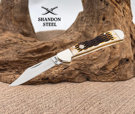 Boker Germany Treebrand Copperhead Backl Amber Jigged Bone 110886
