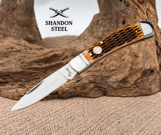Boker Germany Treebrand Lockback Amber Jigged Bone 110891