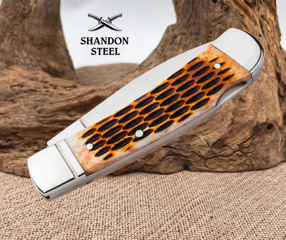 Boker Germany Treebrand Lockback Amber Jigged Bone 110891