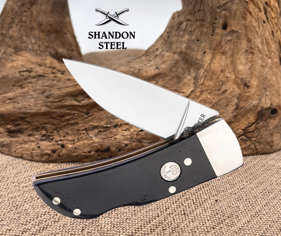 Boker Germany Treebrand Pocket Black Smooth Bone 110895