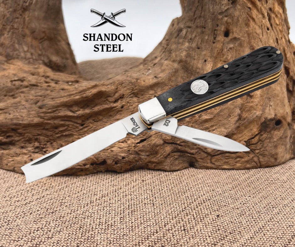 Boker Germany Treebrand Razor Jack Black Jigged Bone 110868