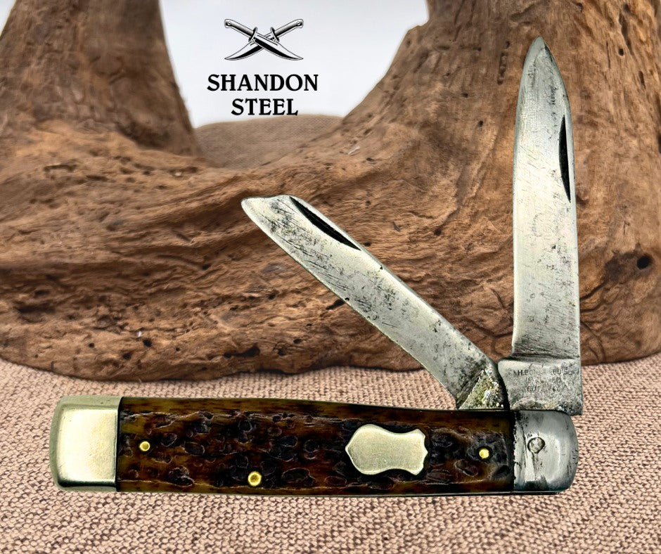 VINTAGE H. Boker & Co. Improved Cutlery Bone Handle JACK Pocket Knife (67)
