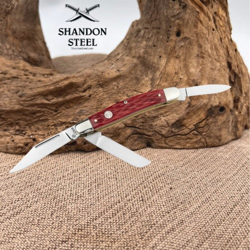 Boker Germany Treebrand Medium Stockman Jigged Red 110855