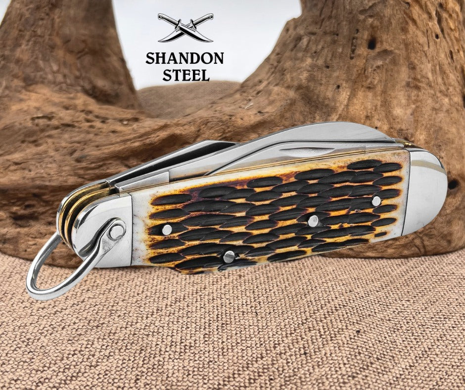 Boker Treebrand Camp Knife Amber Bone 110906