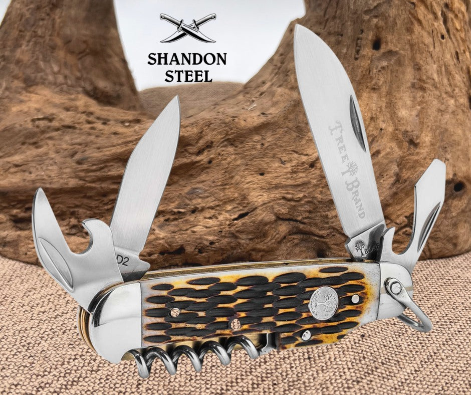 Boker Treebrand Camp Knife Amber Bone 110906
